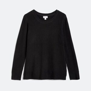 Market & Spruce Jackson Crew Neck Waffle Texture Sweater NWT Sz Med Black